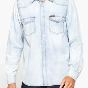 CAMICIA MANICA LUNGA IN DENIM LEGGERO DA 7 oz.