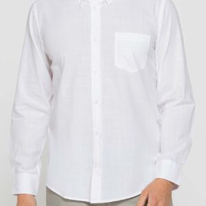 CAMICIA DA UOMO IN COTONE FIAMMATO EFFETTO LINO