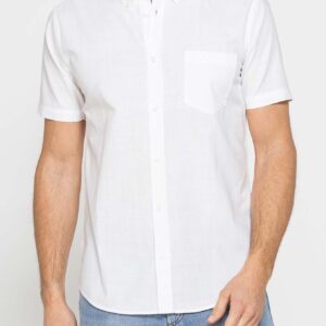 CAMICIA IN COTONE FIAMMATO EFFETTO LINO