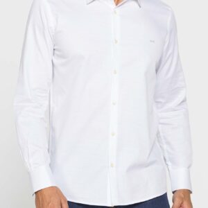CAMICIA CLASSICA IN JACQUARD CON COLLETTO ITALIANO