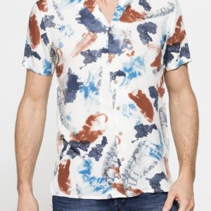 CAMICIA ESTIVA IN FANTASIA CON COLLO BOWLING
