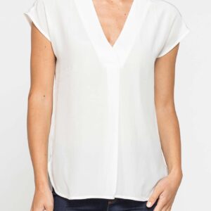 BLUSA IN VISCOSA CON SCOLLO A V