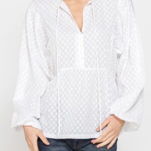 CAMICIA AMPIA IN COTONE LAVORATO