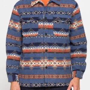 GIACCA CAMICIA IN TESSUTO PESANTE STAMPATO TIPO PILE
