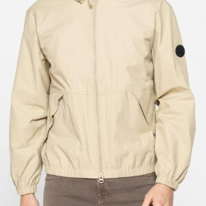 GIACCA CON ZIP E CAPUCCIO IN TESSUTO MANO COTONE