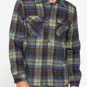 GIACCA CAMICIA IN FLANELLA CON INTERNO IN FINTO AGNELLINO "SHERPA"