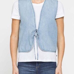 GILET IN DENIM CON LACCIO