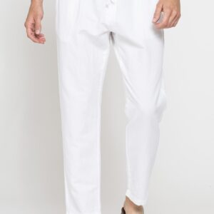 PANTALONE CHINO IN TESSUTO COTONE E LINO CON COULISSE