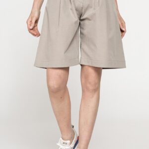 BERMUDA CON PIEGHE IN POPELINE 100% COTONE
