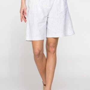 BERMUDA CON PIEGHE IN IN TESSUTO LINO COTONE