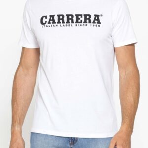 T-SHIRT GIROCOLLO IN COTONE CON STAMPA LOGO CARRERA