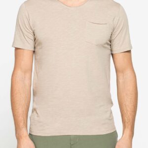 T-SHIRT IN COTONE FIAMMATO CON SCOLLO A V