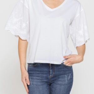 T-SHIRT CON MANICHE SANGALLO COMFORT FIT