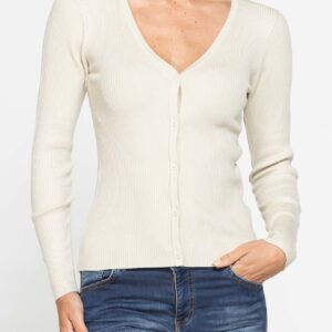 CARDIGAN IN VISCOSA CON SCOLLO A V