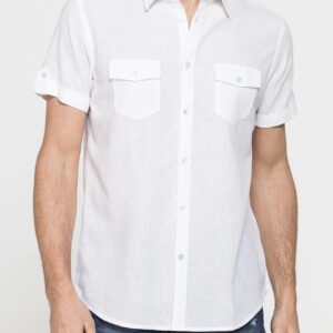 CAMICIA ESTIVA A MANICA CORTA IN MISTO LINO