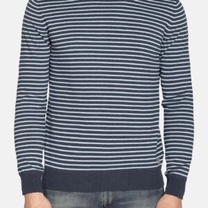 MAGLIA RIGATA GIROCOLLO IN COTONE