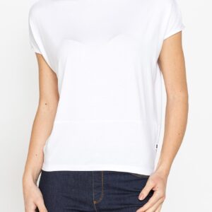 T-SHIRT IN VISCOSA CON SCOLLO A BARCHETTA